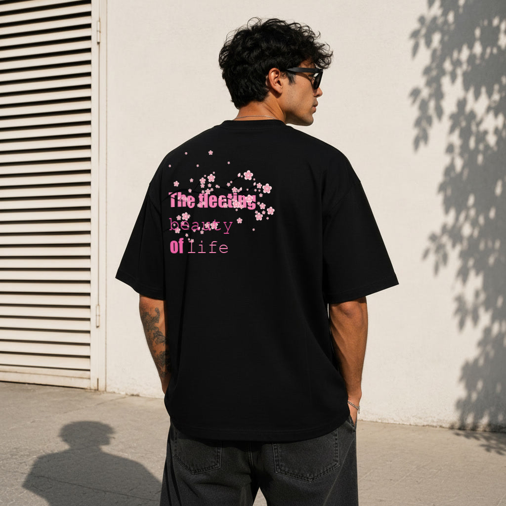 Beauty Of Life Oversized T-Shirt – Black