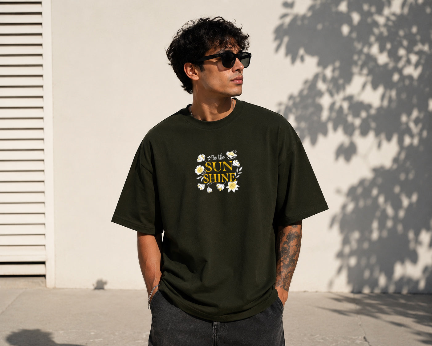Sunshine Oversized T-Shirt – Forest Black