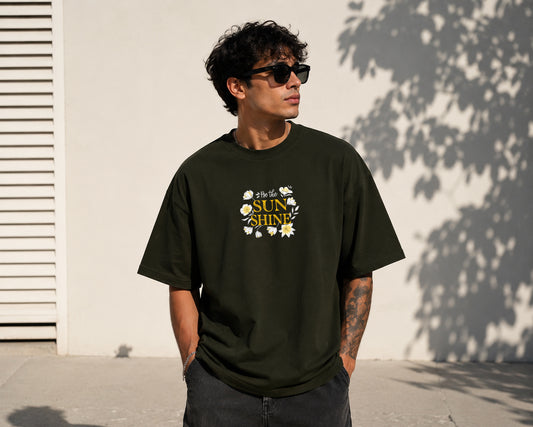 Sunshine Oversized T-Shirt – Forest Black