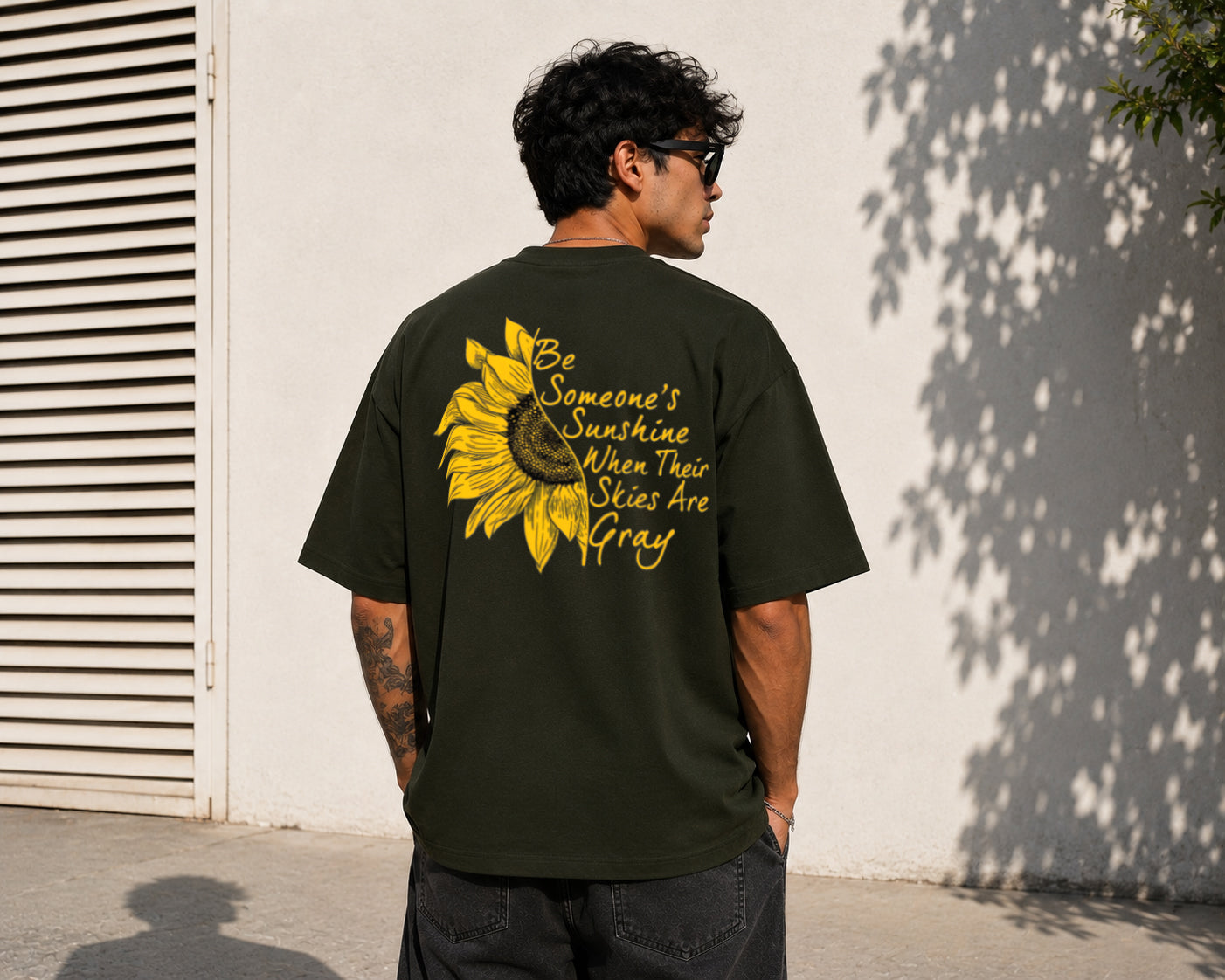 Sunshine Oversized T-Shirt – Forest Black