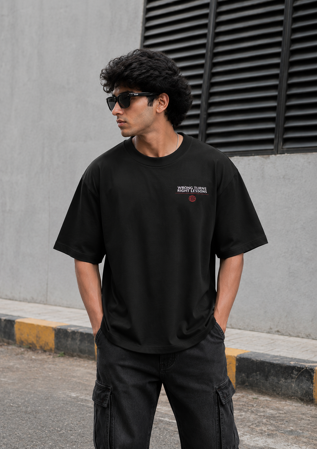 Wrong Turn Oversized T-Shirt – Black