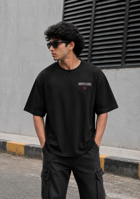Wrong Turn Oversized T-Shirt – Black